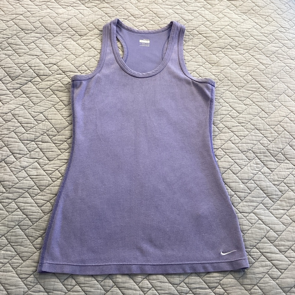 Nike Dri-FIT Purple Ribbed Athletic Tank Top Size Small